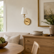 Calvrane Brass Curved Candle Wall Sconce
