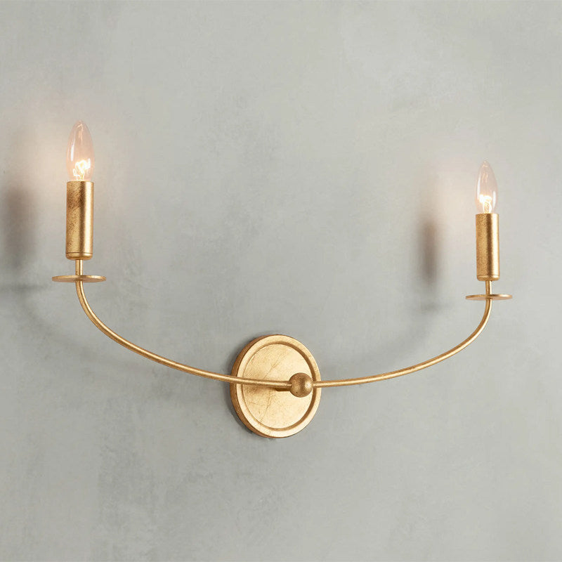 Calvrane Brass Curved Candle Wall Sconce