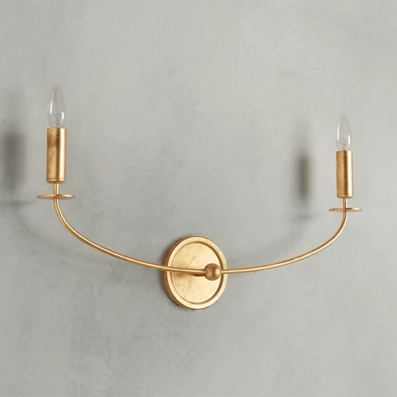 Calvrane Brass Curved Candle Wall Sconce