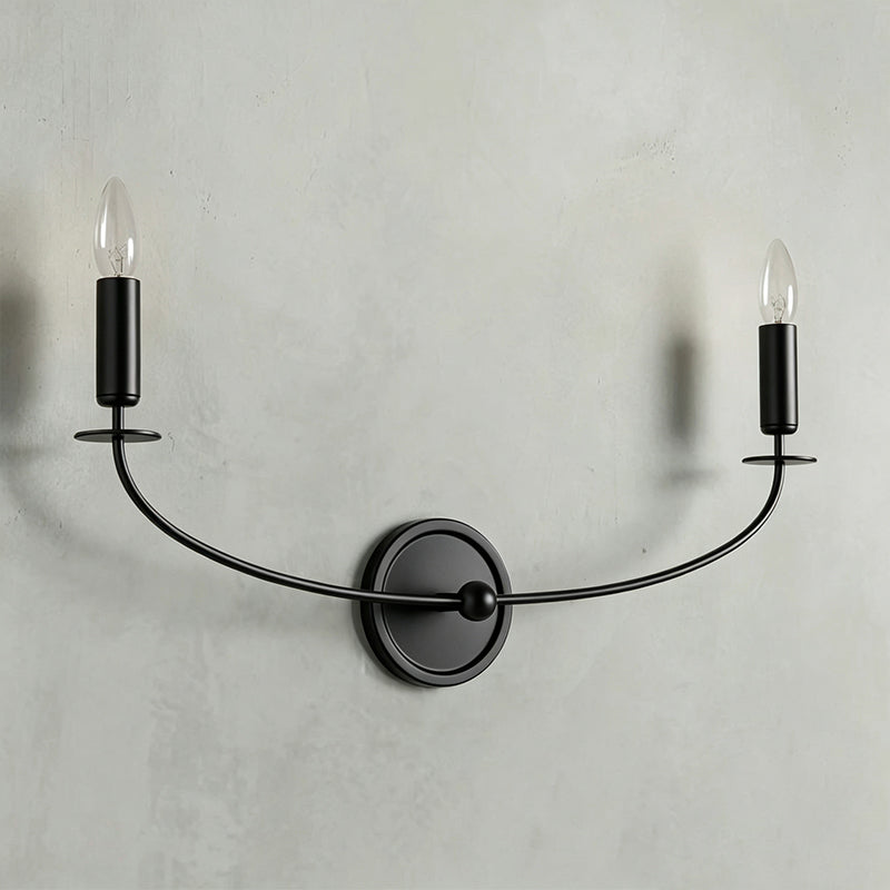 Calvrane Brass Curved Candle Wall Sconce
