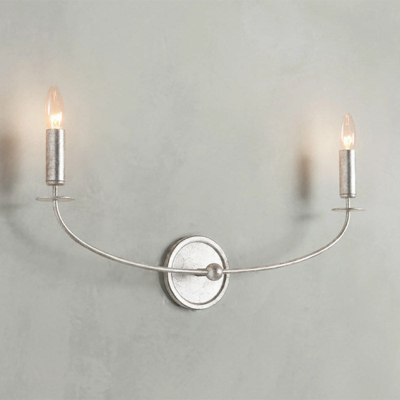Calvrane Brass Curved Candle Wall Sconce
