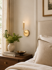 Calvrane Brass Curved Candle Wall Sconce
