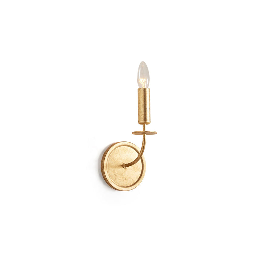 Calvrane Brass Curved Candle Wall Sconce