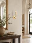 Calvrane Brass Curved Candle Wall Sconce