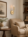 Calvrane Brass Curved Candle Wall Sconce