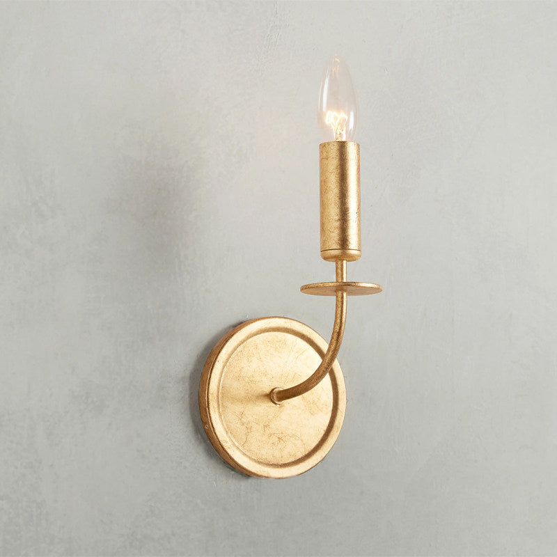Calvrane Brass Curved Candle Wall Sconce