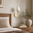 Calvrane Brass Curved Candle Wall Sconce