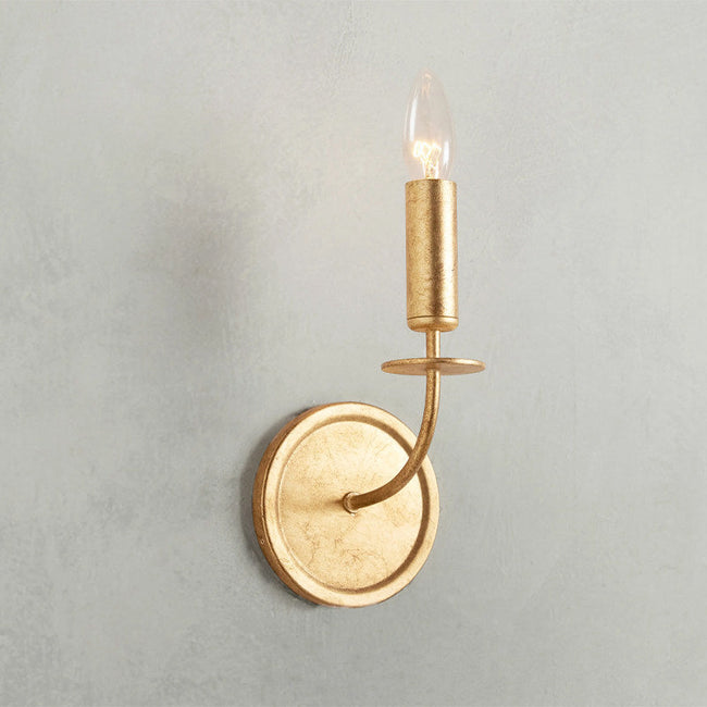 Calvrane Brass Curved Candle Wall Sconce