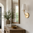 Calvrane Brass Curved Candle Wall Sconce