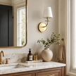 Calvrane Brass Curved Candle Wall Sconce