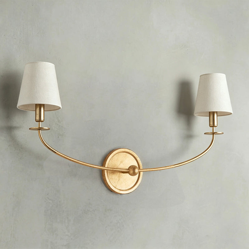 Calvrane Brass Curved Candle Wall Sconce