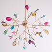 Agate Slice & Brass Chandelier