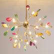 Agate Slice & Brass Chandelier
