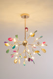 Agate Slice & Brass Chandelier
