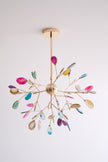 Agate Slice & Brass Chandelier
