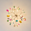 Agate Slice & Brass Chandelier