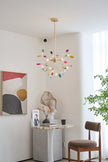 Agate Slice & Brass Chandelier