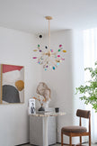 Agate Slice & Brass Chandelier