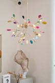 Agate Slice & Brass Chandelier