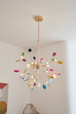 Agate Slice & Brass Chandelier