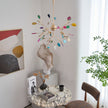 Agate Slice & Brass Chandelier