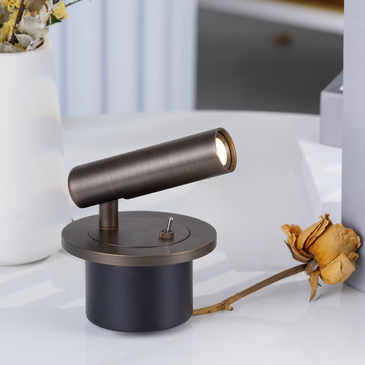 Metal Pivoting L-Arm Recessed Wall Sconce