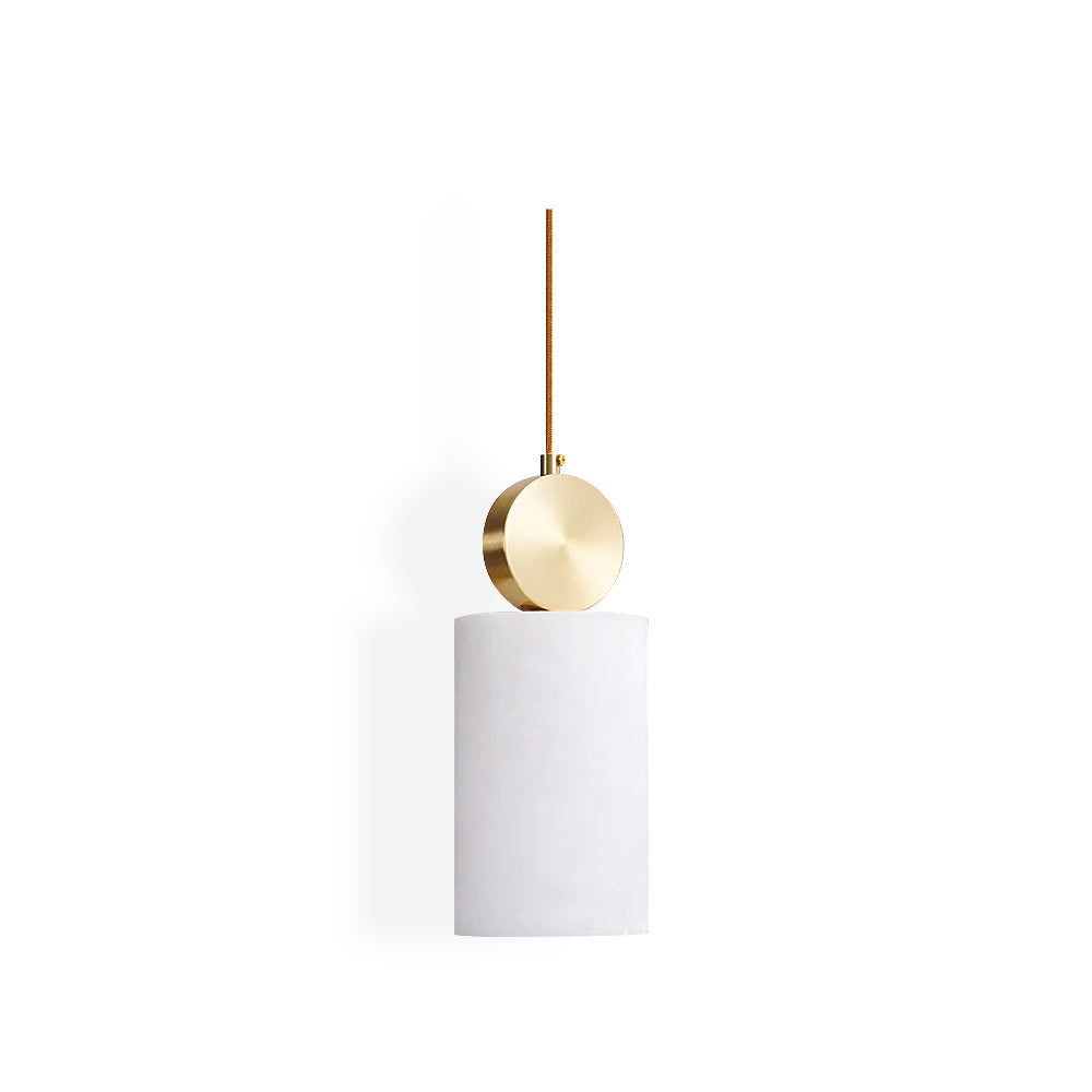 Brass Luxe Round Alabaster Pendant Light