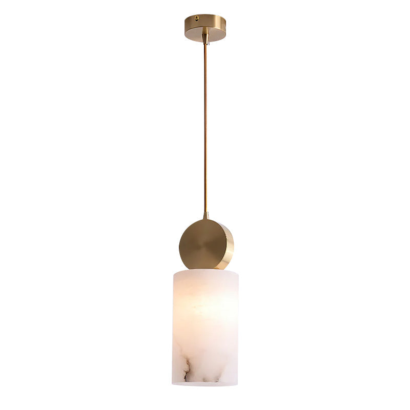 Brass Luxe Round Alabaster Pendant Light