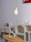 Brass Luxe Round Alabaster Pendant Light