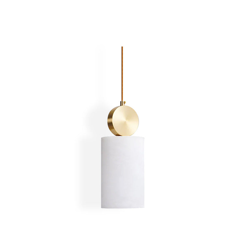 Brass Luxe Round Alabaster Pendant Light