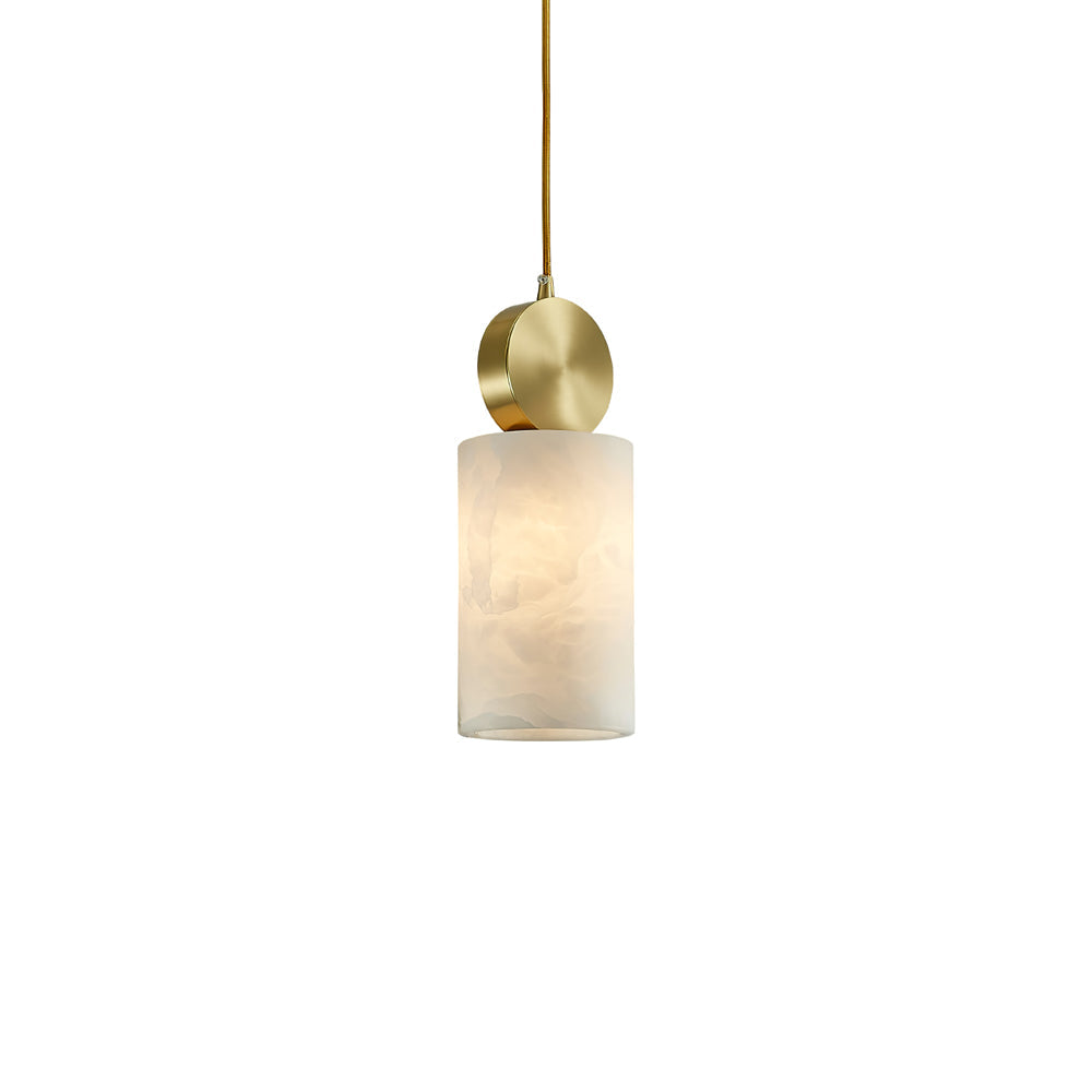 Brass Luxe Round Alabaster Pendant Light
