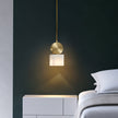 Brass Luxe Round Alabaster Pendant Light
