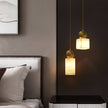 Brass Luxe Round Alabaster Pendant Light