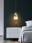 Brass Luxe Round Alabaster Pendant Light