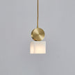 Brass Luxe Round Alabaster Pendant Light