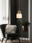 Brass Luxe Round Alabaster Pendant Light