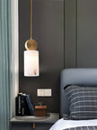 Brass Luxe Round Alabaster Pendant Light