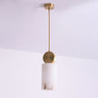 Brass Luxe Round Alabaster Pendant Light