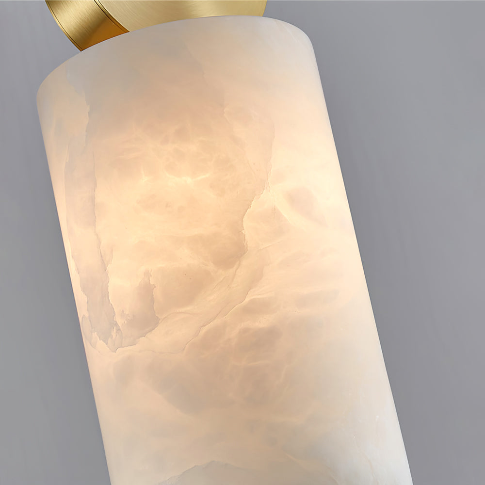 Brass Luxe Round Alabaster Pendant Light