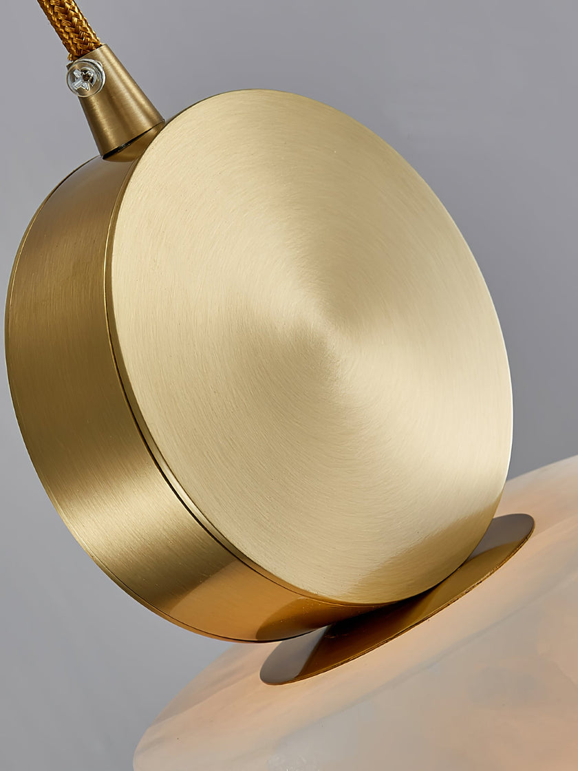Brass Luxe Round Alabaster Pendant Light