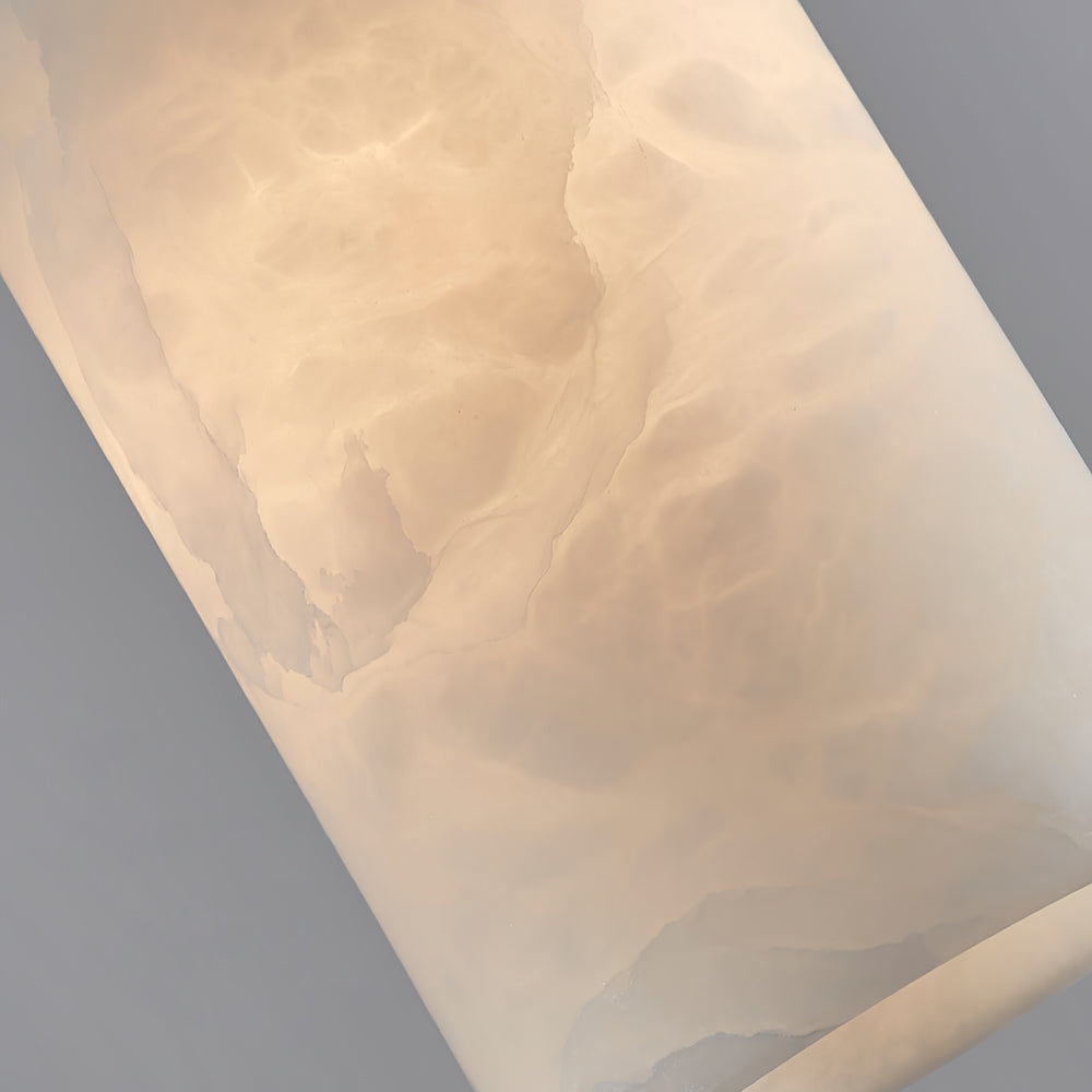 Brass Luxe Round Alabaster Pendant Light