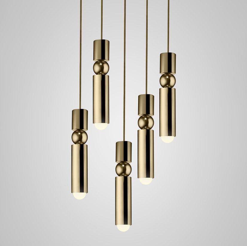 Metal Cylinder Orbit Cluster Pendant Light