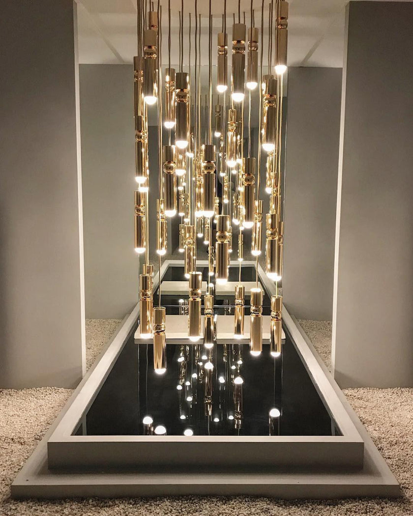 Metal Cylinder Orbit Cluster Pendant Light