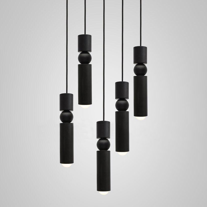 Metal Cylinder Orbit Cluster Pendant Light