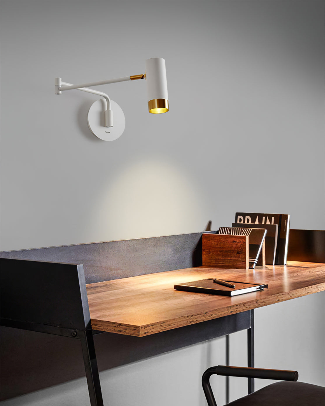 Metal Folding Twin-Arm Wall Lamp
