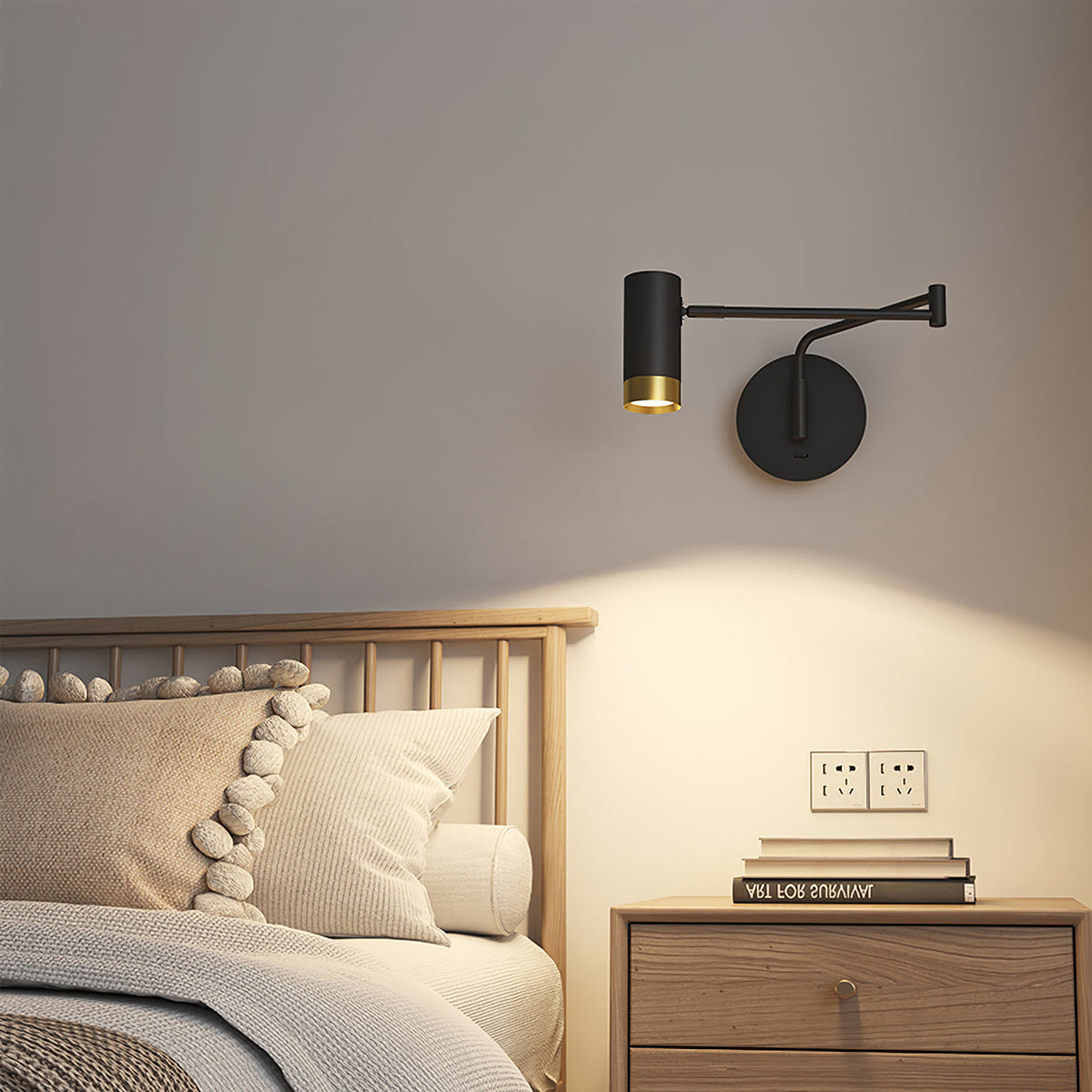 Metal Folding Twin-Arm Wall Lamp