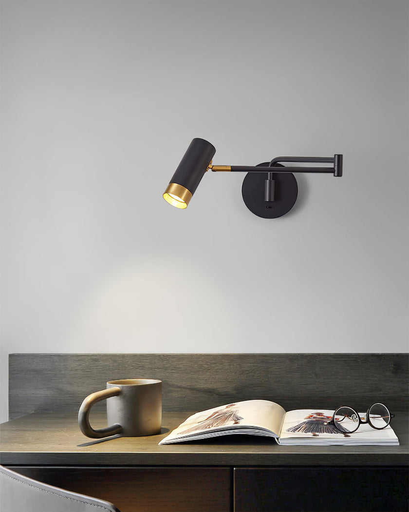 Metal Folding Twin-Arm Wall Lamp