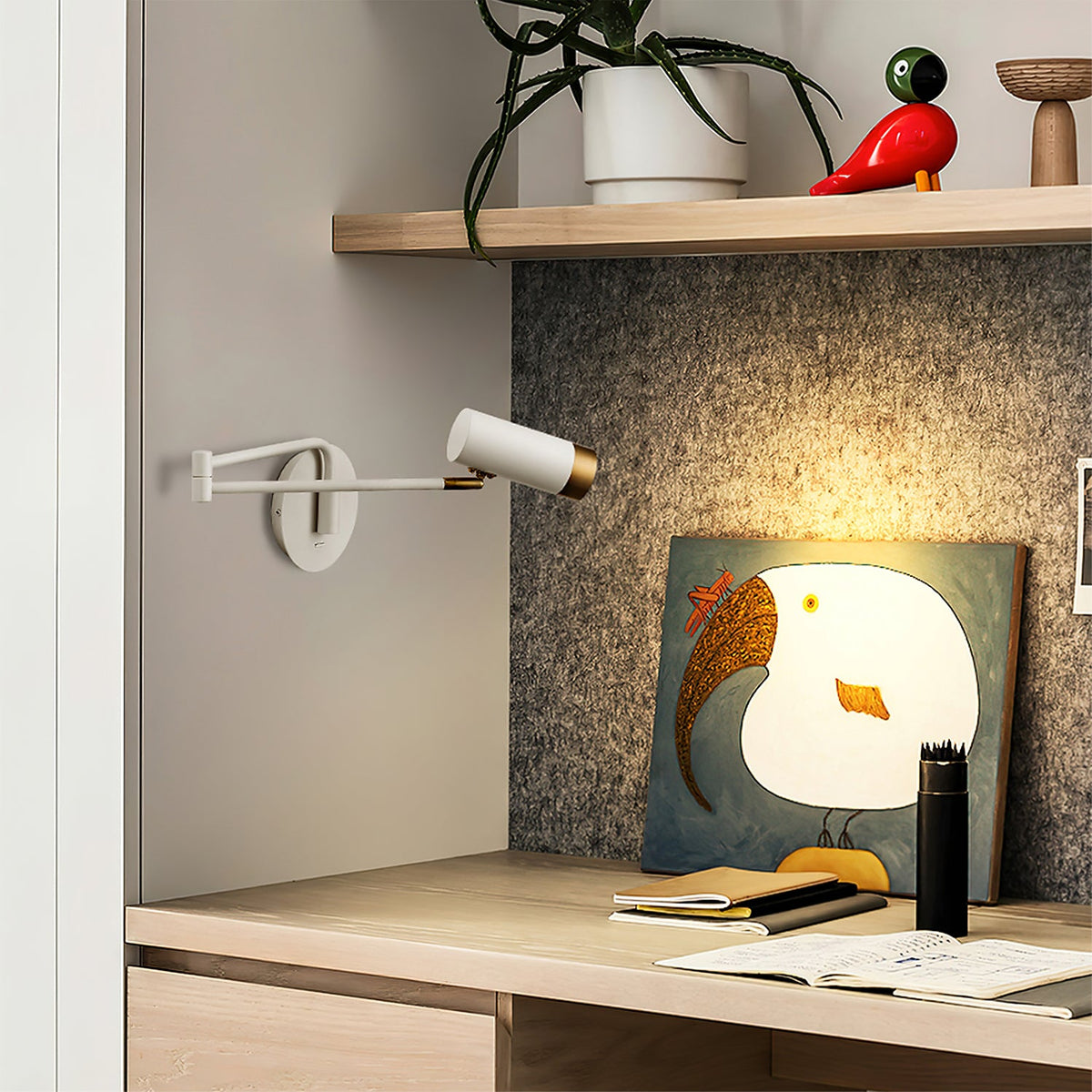 Metal Folding Twin-Arm Wall Lamp