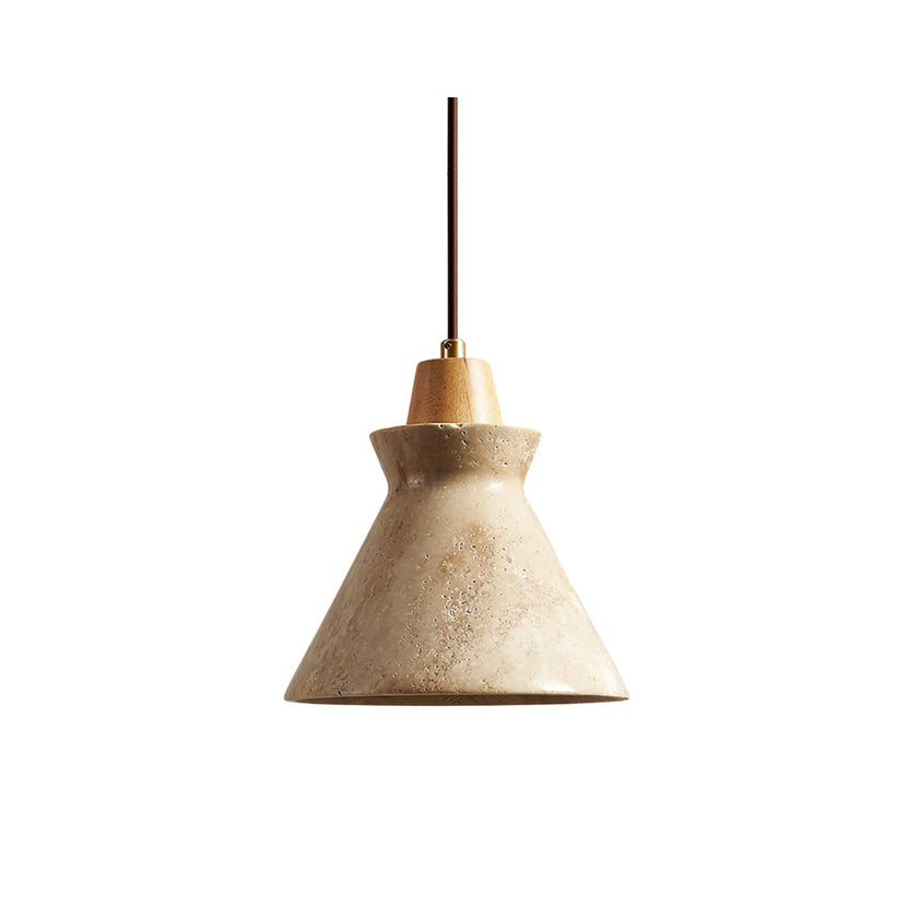 Calvrane Travertine Hourglass Pendant Light