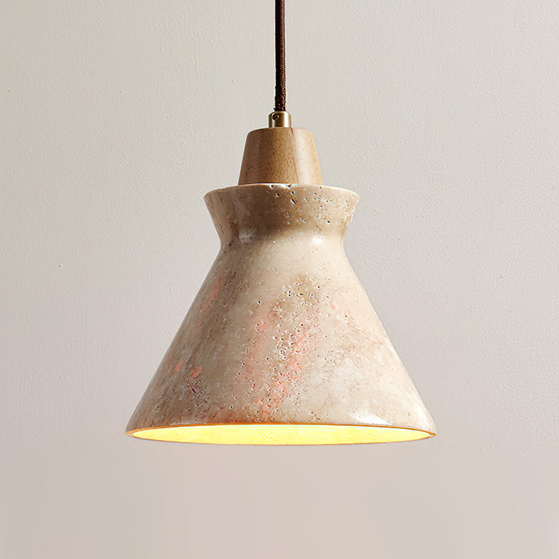 Calvrane Travertine Hourglass Pendant Light